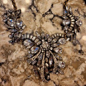 J Crew Art Deco Crystal Bow Necklace